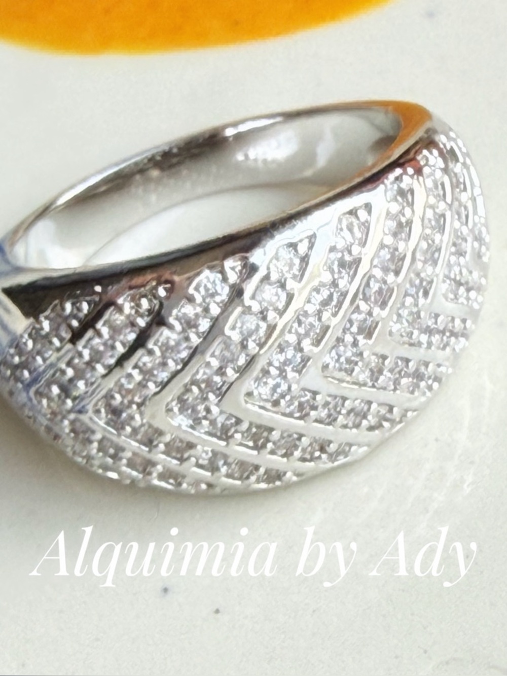 Statement PLATINUM TONE + ZIRCONIA PAVE + MOBWIFE ring